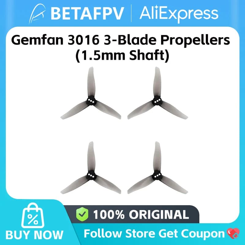 Gemfan Hurricane 3016 3" 3-Blade FPV Propellers (CW/CCW)