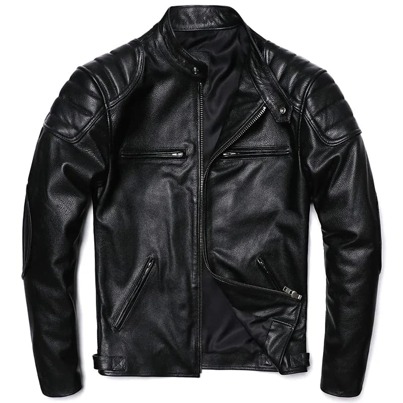 Men's Vintage Brown Genuine Leather Biker Jacket