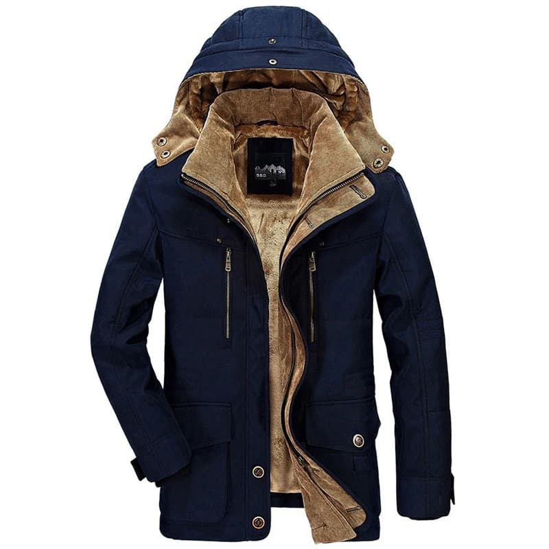 Men's Fleece-Lined Hooded Winter Parka