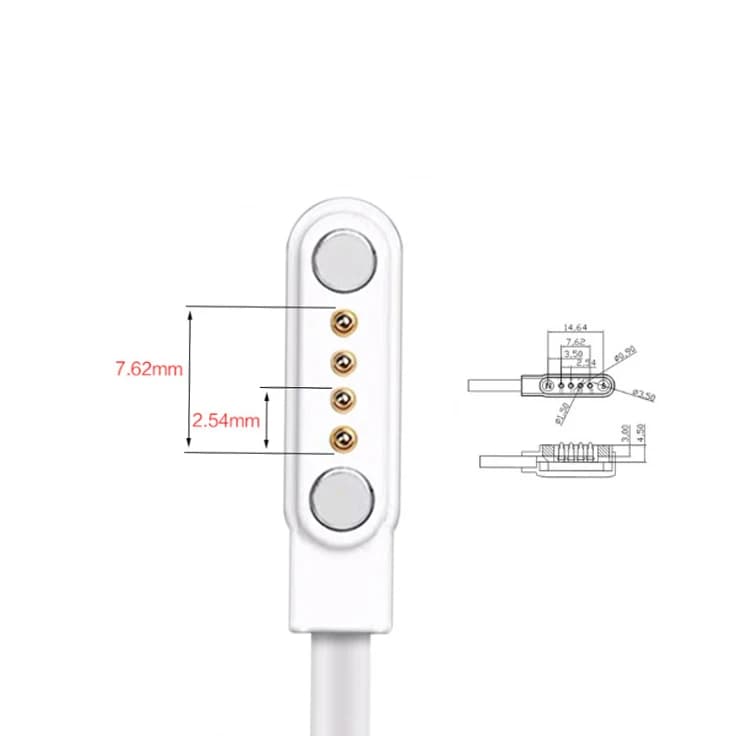כבל טעינה מגנטי USB בעל 4 פינים לשעונים חכמים